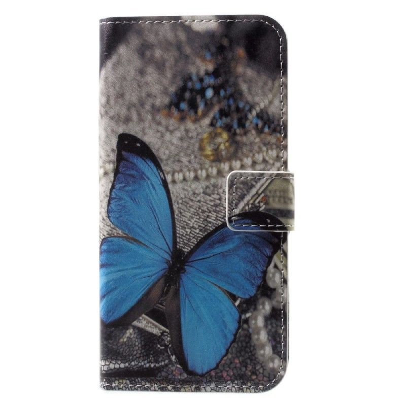 Etui Folio iPhone X Niebieski Motyl