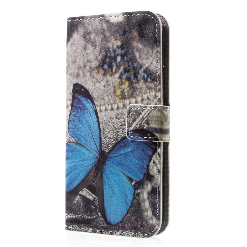 Etui Folio iPhone X Niebieski Motyl