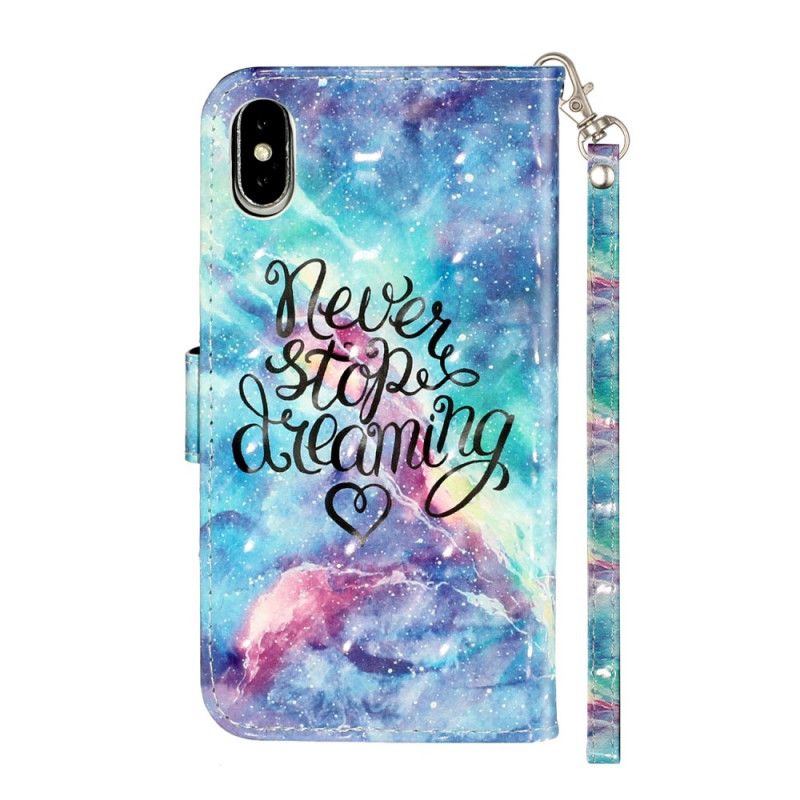 Etui Folio iPhone X Nigdy Nie Przestawaj Z Paskiem Etui Ochronne