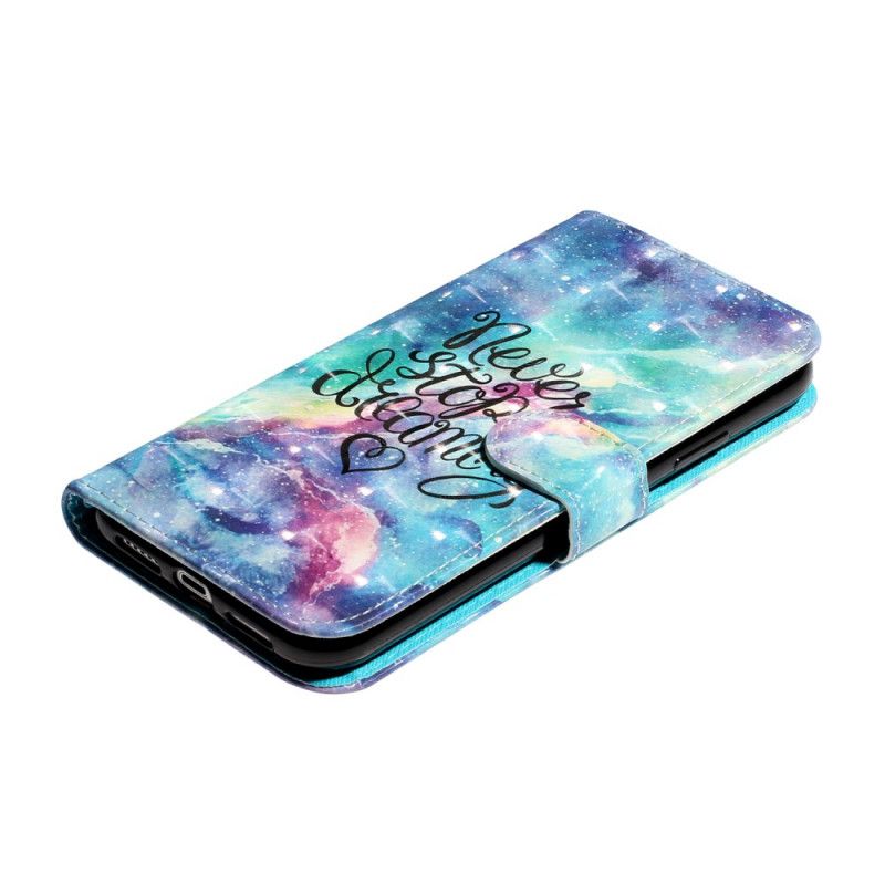 Etui Folio iPhone X Nigdy Nie Przestawaj Z Paskiem Etui Ochronne