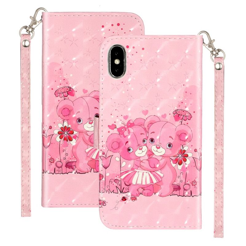 Etui Folio iPhone X Pluszowe Misie Ze Stringami Etui Ochronne