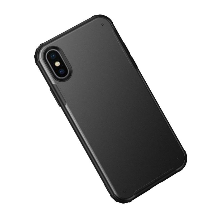 Etui iPhone X Biały Czarny Matowa Hybryda