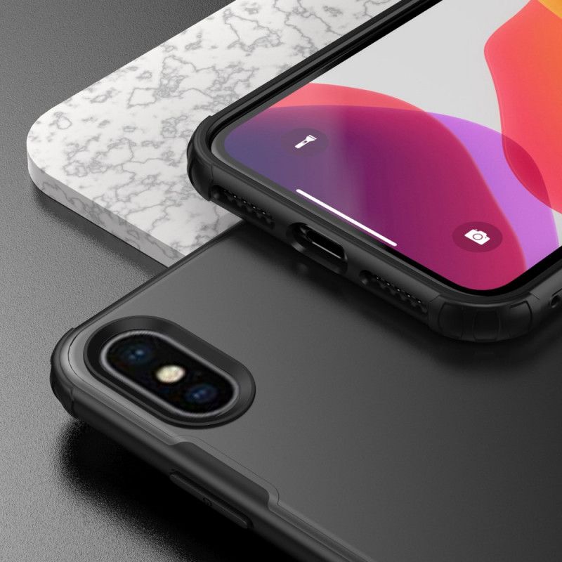 Etui iPhone X Biały Czarny Matowa Hybryda