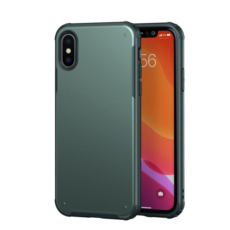 Etui iPhone X Biały Czarny Matowa Hybryda