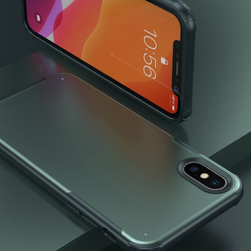 Etui iPhone X Biały Czarny Matowa Hybryda