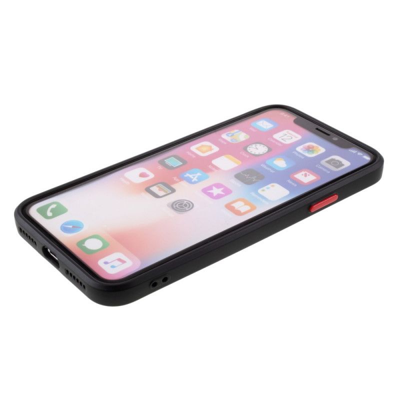 Etui iPhone X Czerwony Czarny Elastyczny Silikonowy Przycisk