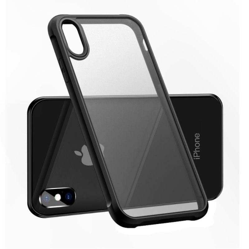 Etui iPhone X Czerwony Czarny Przezroczyste Poduszki Ochronne Leeu Etui Ochronne