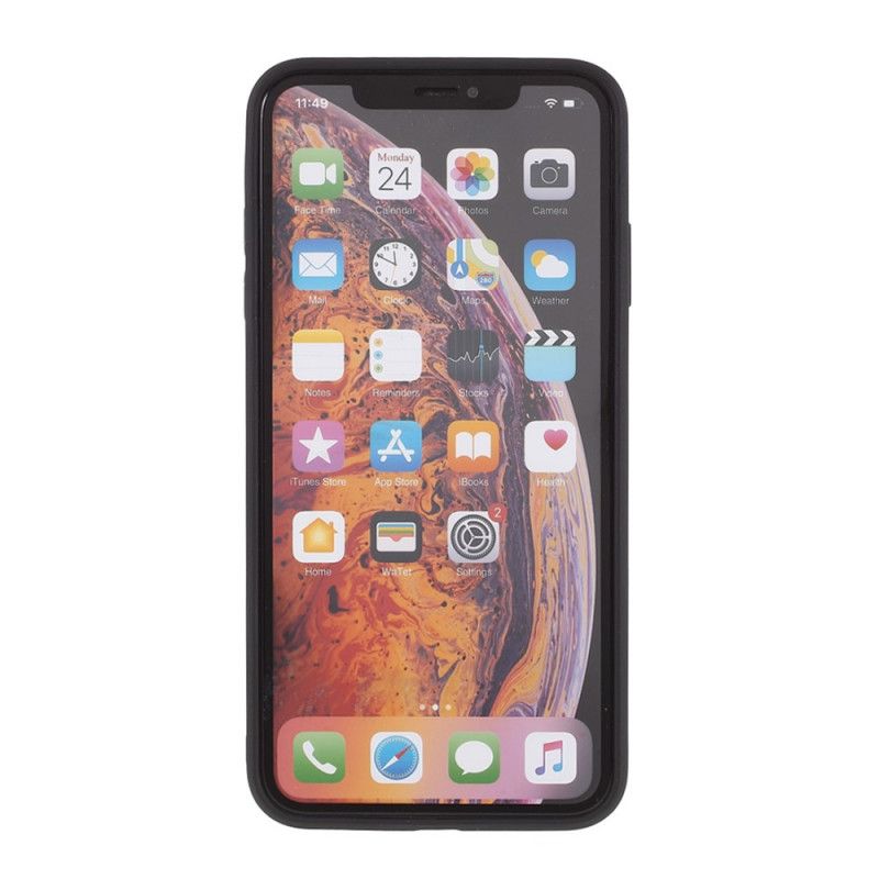 Etui iPhone X Czerwony Czarny Szklany Tył I Silikonowe Krawędzie Etui Ochronne