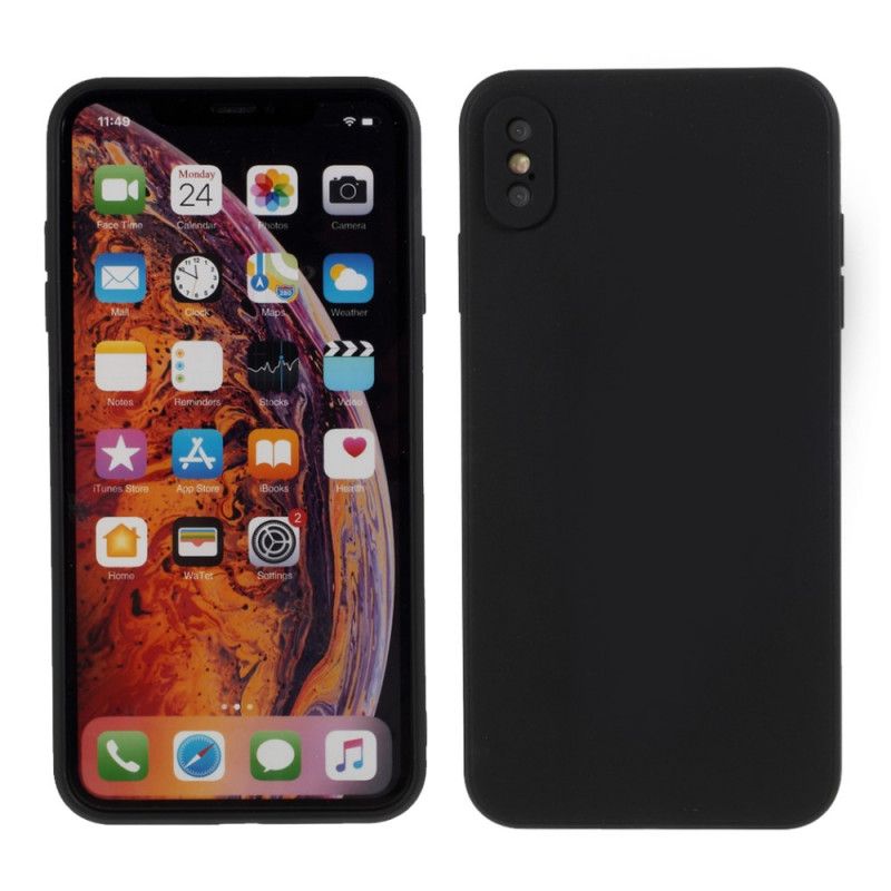 Etui iPhone X Czerwony Czarny Sztywny Mat Silikonowy Etui Ochronne