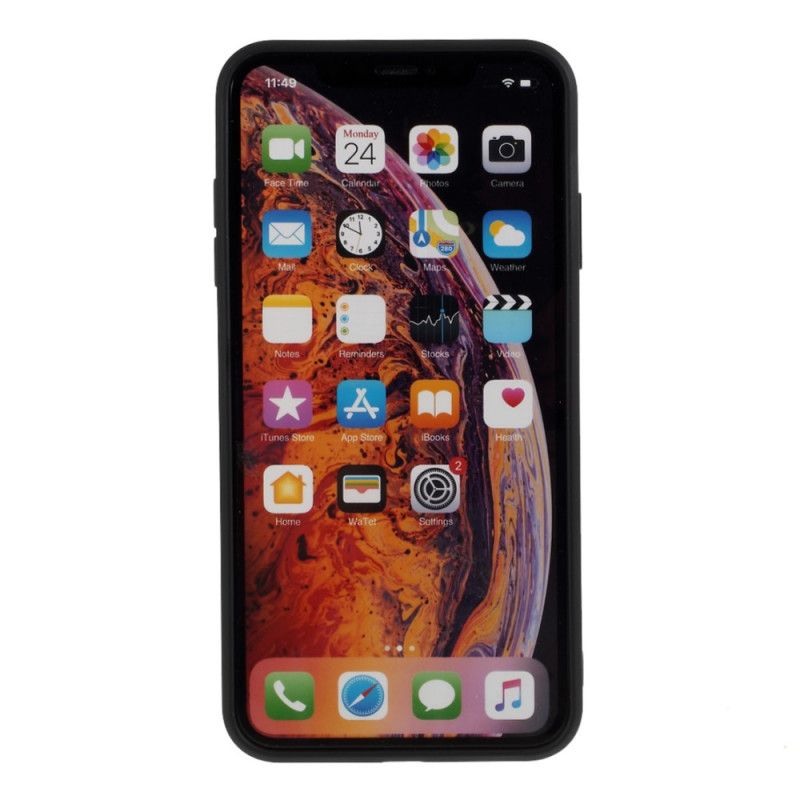 Etui iPhone X Czerwony Czarny Sztywny Mat Silikonowy Etui Ochronne