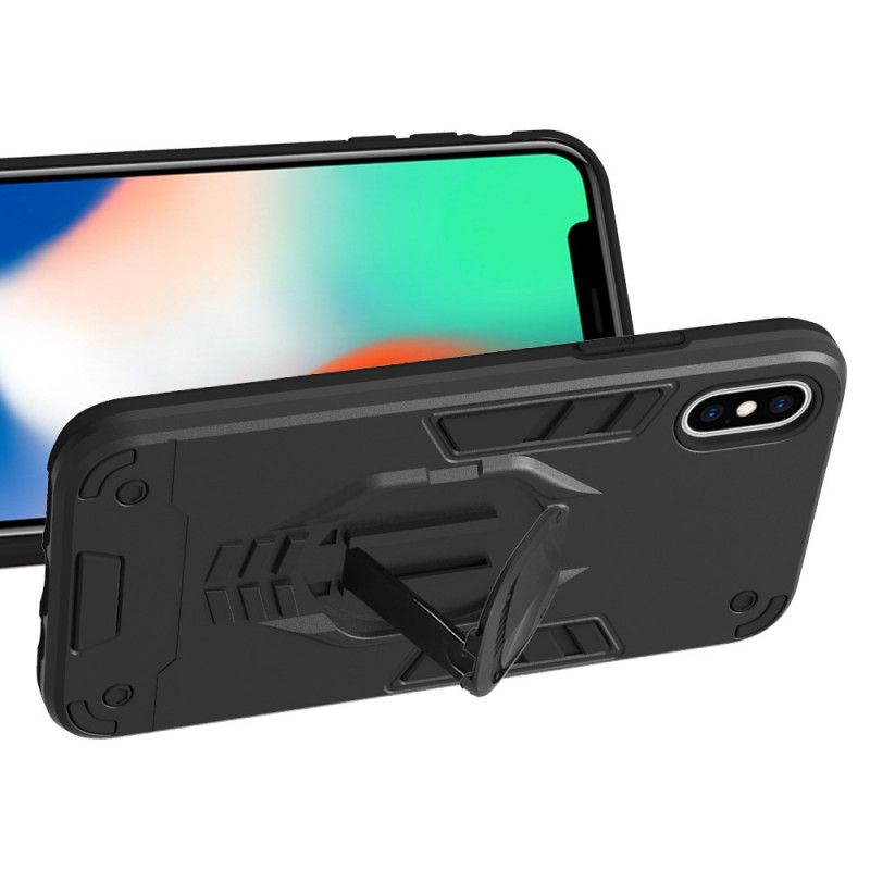 Etui iPhone X Czerwony Czarny Zdejmowana Zbroja Z Uchwytem Na Pierścień Etui Ochronne