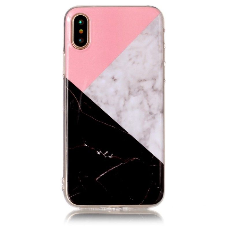 Etui iPhone X Geometryczny Efekt Marmuru Etui Ochronne