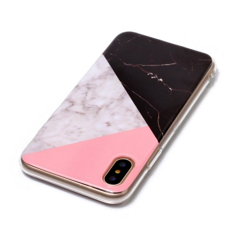 Etui iPhone X Geometryczny Efekt Marmuru Etui Ochronne