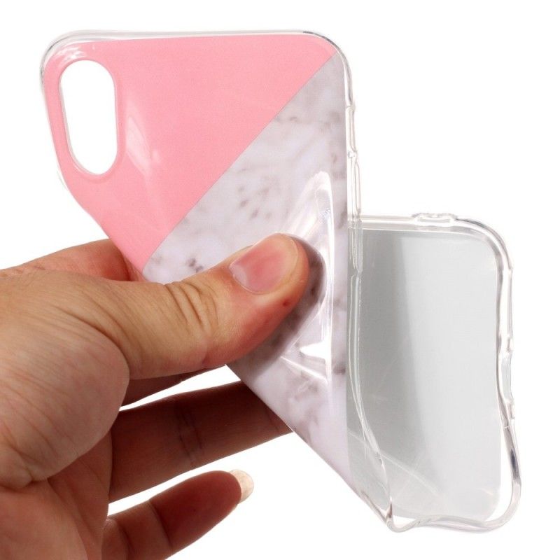 Etui iPhone X Geometryczny Efekt Marmuru Etui Ochronne