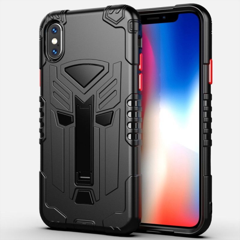 Etui iPhone X Żółty Czarny Tarcza Z Kulą Etui Ochronne