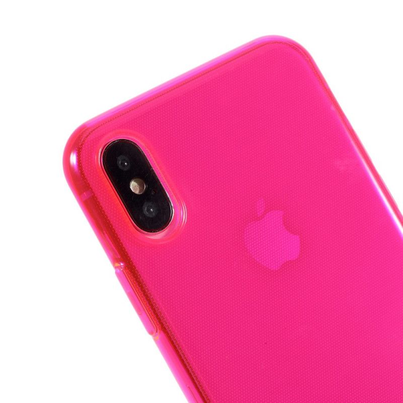 Etui iPhone X Żółty Magenta Kolorowy Przezroczysty Silikon Etui Ochronne