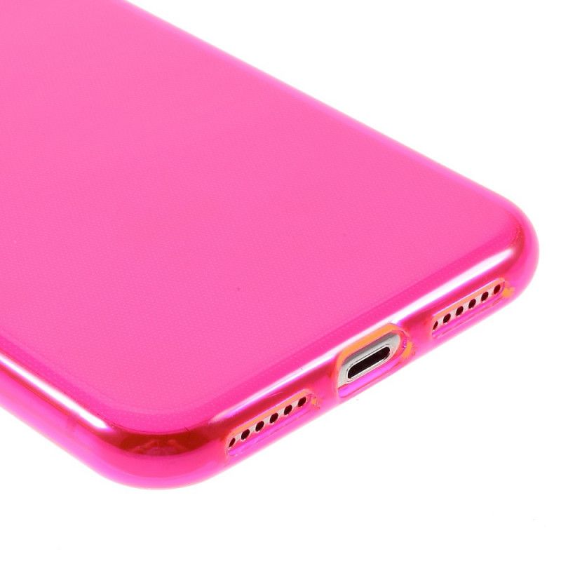 Etui iPhone X Żółty Magenta Kolorowy Przezroczysty Silikon Etui Ochronne