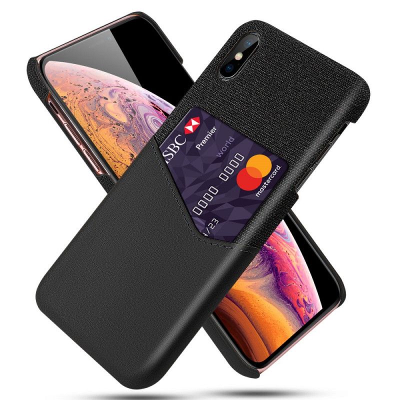 Etui iPhone X Szary Czarny Posiadacz Karty Ksq Etui Ochronne