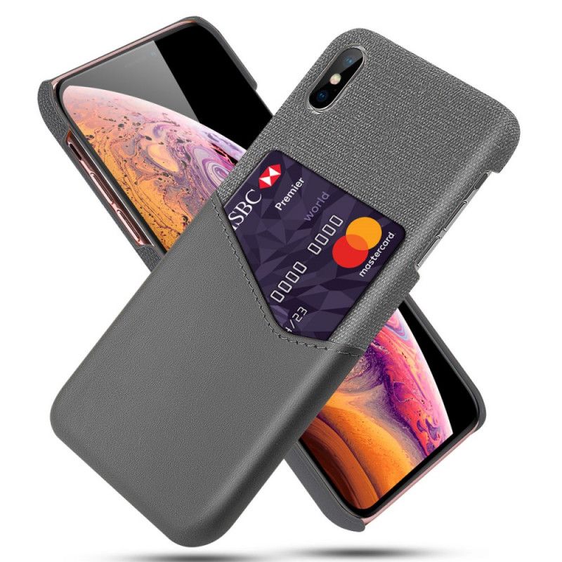 Etui iPhone X Szary Czarny Posiadacz Karty Ksq Etui Ochronne