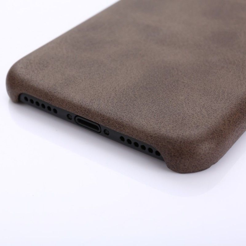 Etui iPhone X Taupe Efekt Skóry Retro