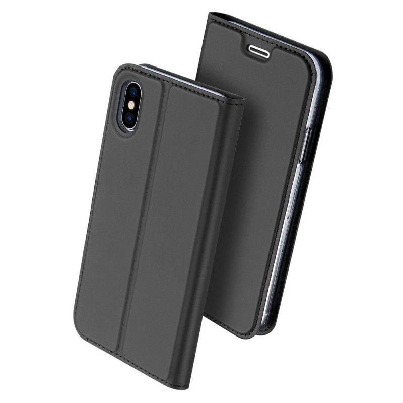 Flip Kotelot iPhone X Złoty Czarny Harmonijny