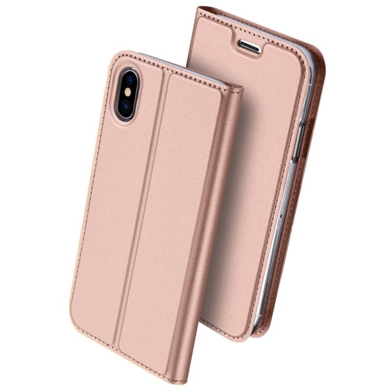 Flip Kotelot iPhone X Złoty Czarny Harmonijny