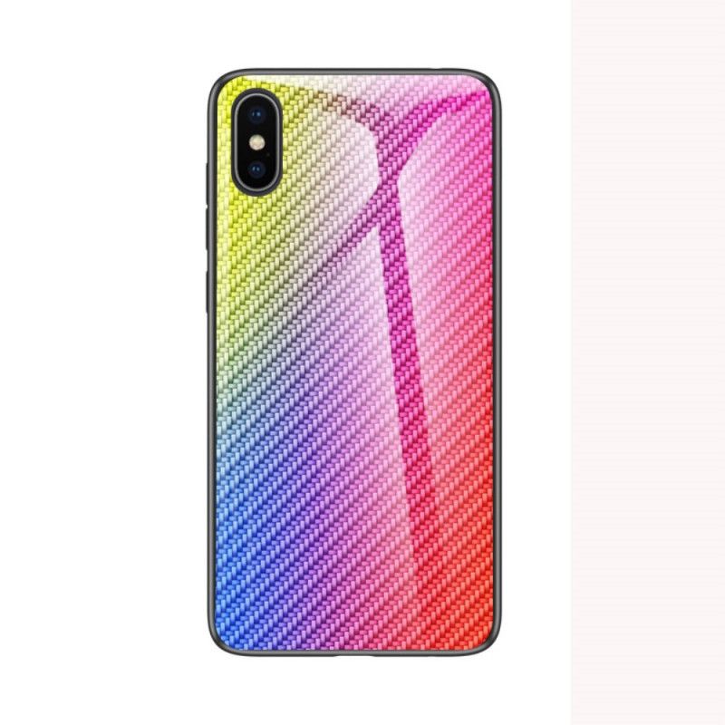 Futerały iPhone X Pomarańczowy Magenta Etui na Telefon Szkło Hartowane Z Włókna Węglowego