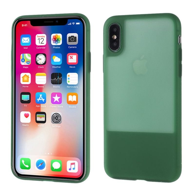 Futerały iPhone X Różowy Biały Etui na Telefon Przezroczyste Kolory Silikonu