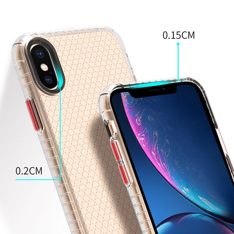 Futerały iPhone X Różowy Czarny Projekt W Stylu Plastra Miodu