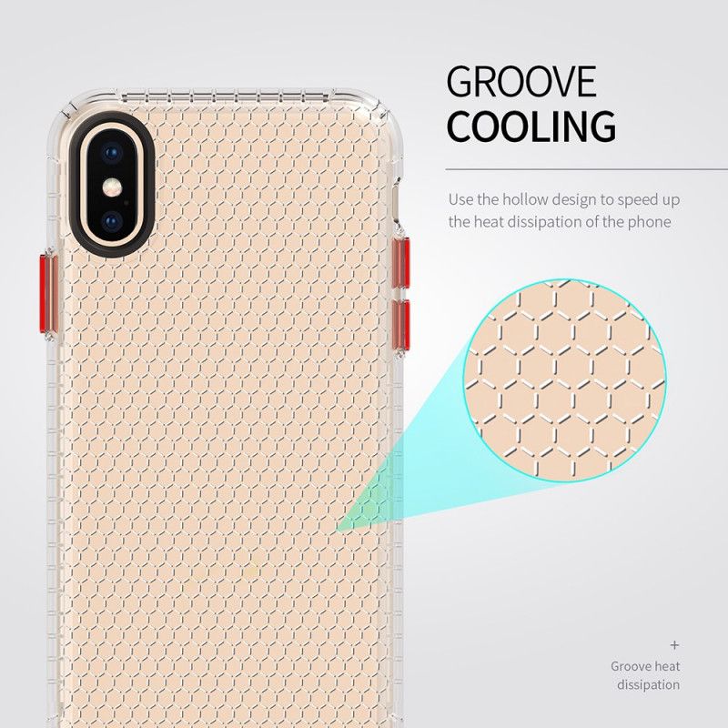 Futerały iPhone X Różowy Czarny Projekt W Stylu Plastra Miodu