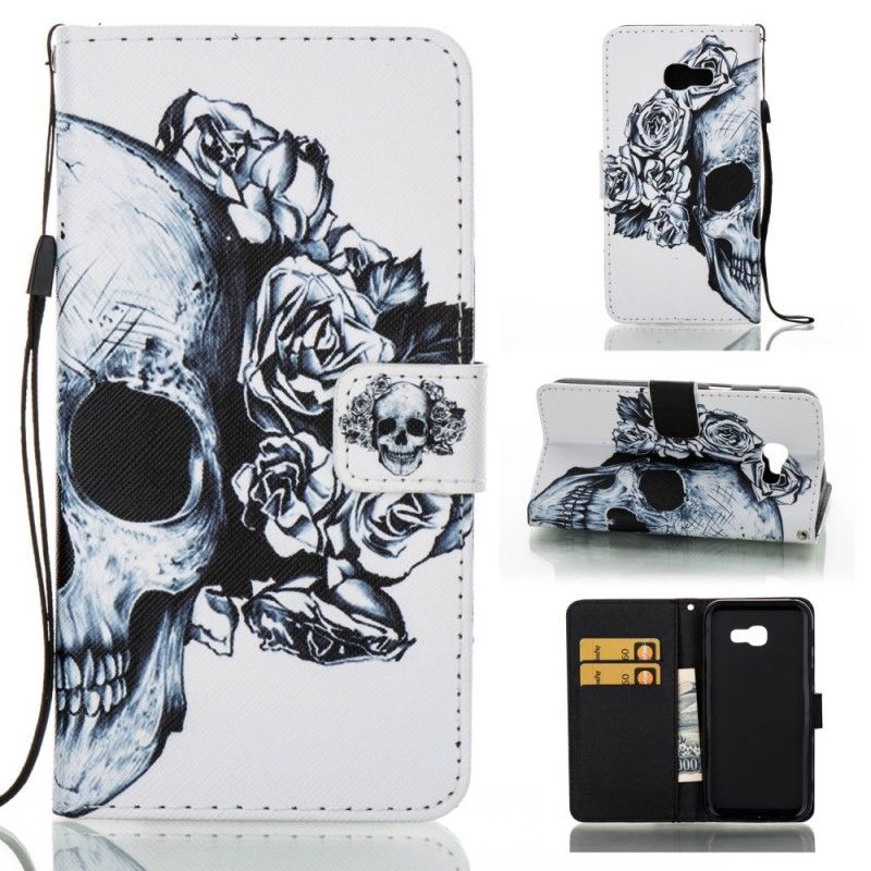 Etui Folio Samsung Galaxy A5 2017 Kwiecista Czaszka