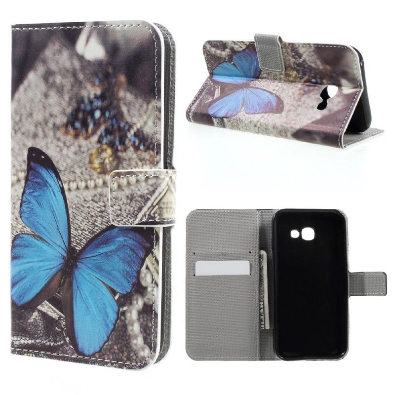 Etui Folio Samsung Galaxy A5 2017 Niebieski Motyl