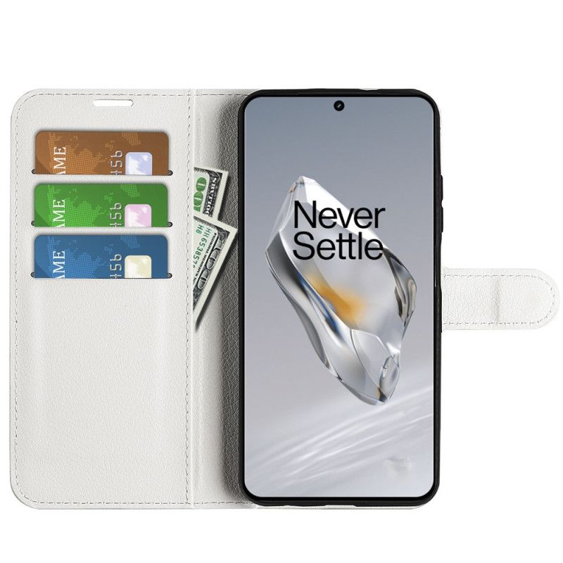 Etui Folio Do Oneplus 12 5g Klasyczna Sztuczna Skóra Litchi