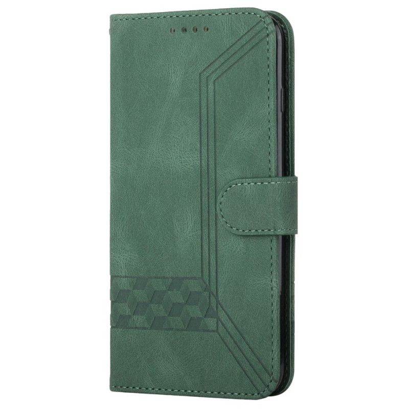 Etui Folio Do Oneplus 12 5g Wzór W Romby I Linie Z Paskiem