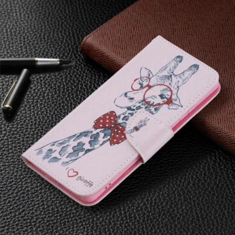 Etui Folio Do Huawei P50 Pro Brainy Żyrafa