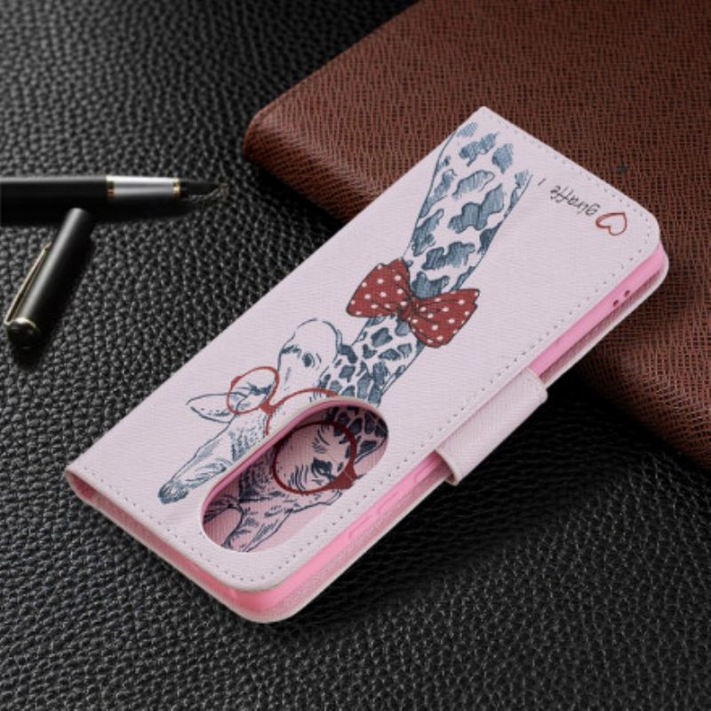 Etui Folio Do Huawei P50 Pro Brainy Żyrafa