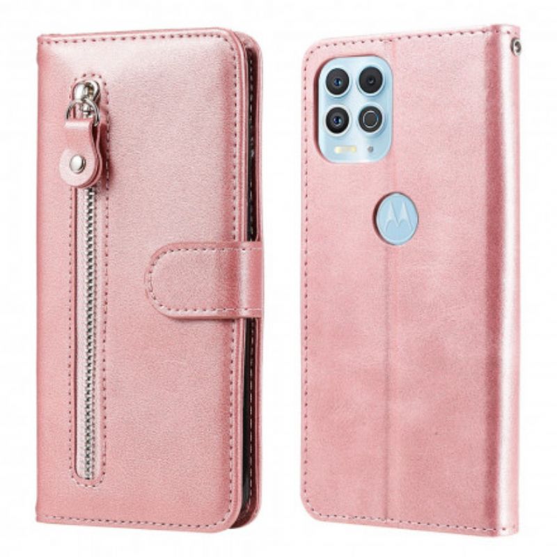 Etui Folio Do Moto G100 Skórzana Torebka Na Monety