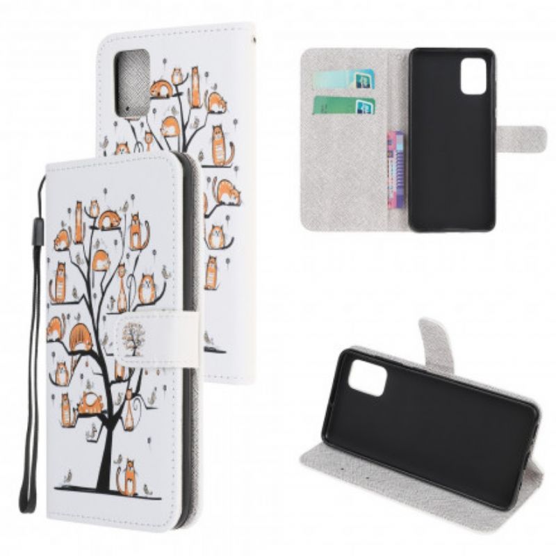 Skórzany Futerał Moto G100 Etui Na Telefon Funky Cats Strappy