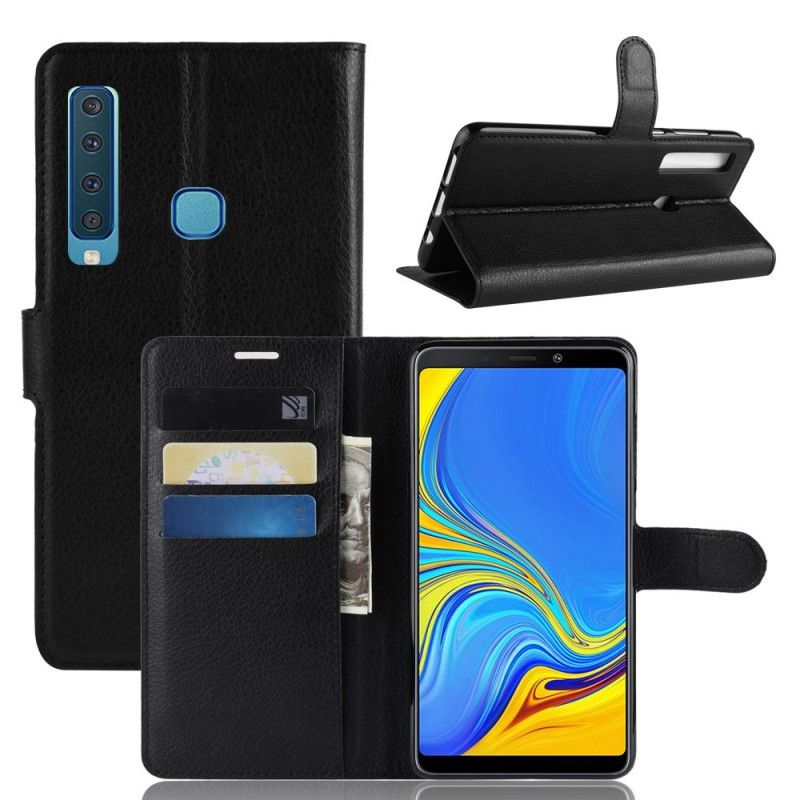 Etui Folio Samsung Galaxy A9 Czerwony Biały Liczi Retro