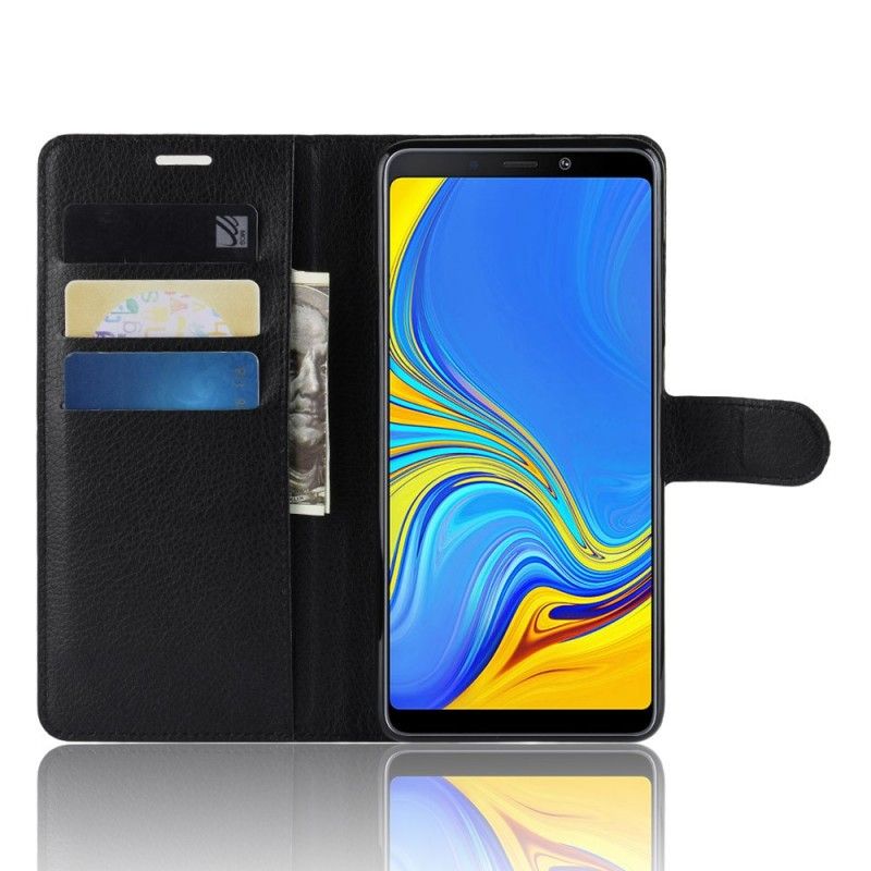 Etui Folio Samsung Galaxy A9 Czerwony Biały Liczi Retro