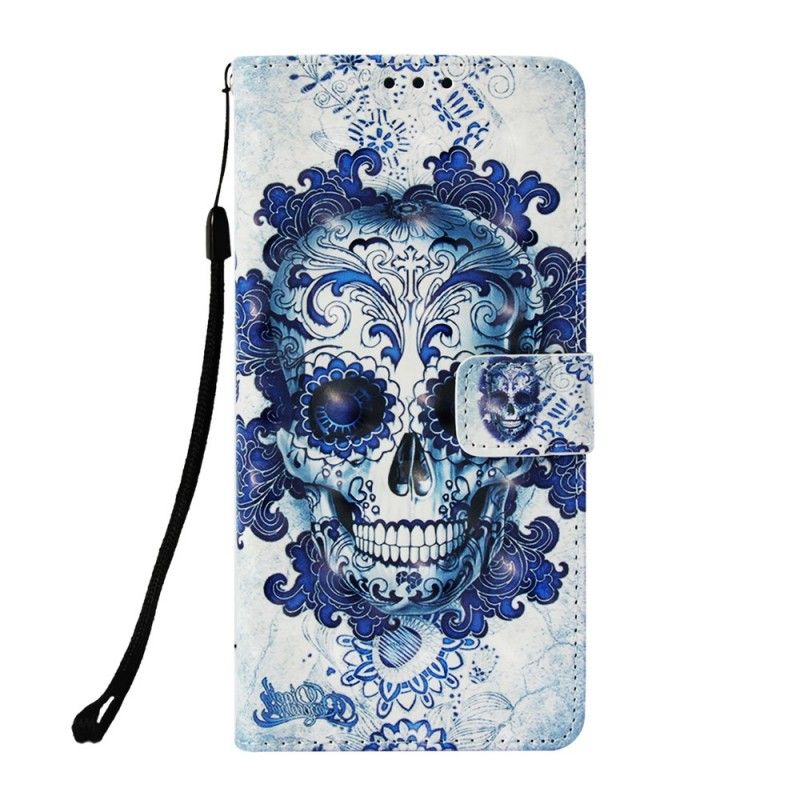 Etui Folio Samsung Galaxy A9 Niebieska Czaszka Etui Ochronne