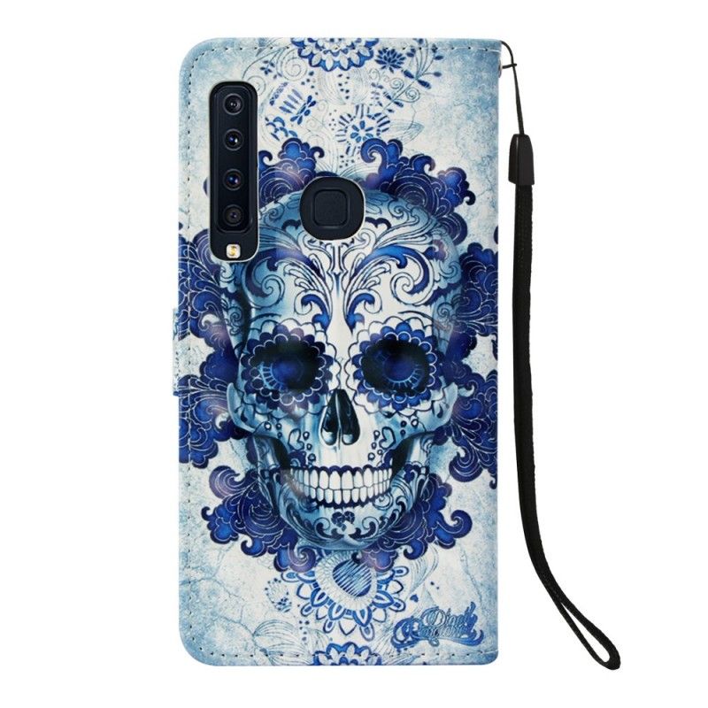 Etui Folio Samsung Galaxy A9 Niebieska Czaszka Etui Ochronne