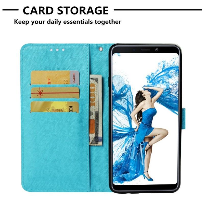 Etui Folio Samsung Galaxy A9 Niebieska Czaszka Etui Ochronne