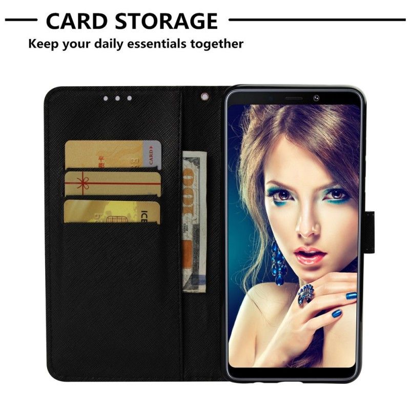 Etui Folio Samsung Galaxy A9 Niebieskie Kwiaty