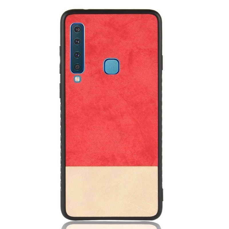 Etui Samsung Galaxy A9 Czerwony Szary Dwukolorowa Imitacja Skóry Etui Ochronne