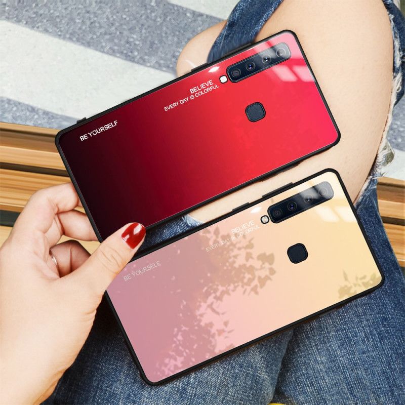 Etui Samsung Galaxy A9 Magenta Czerwony Bądź Sobą Ze Szkła Hartowanego