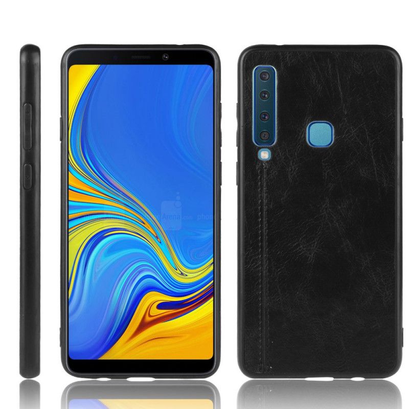 Futerały Samsung Galaxy A9 Czerwony Czarny Etui na Telefon Efekt Szytej Skóry