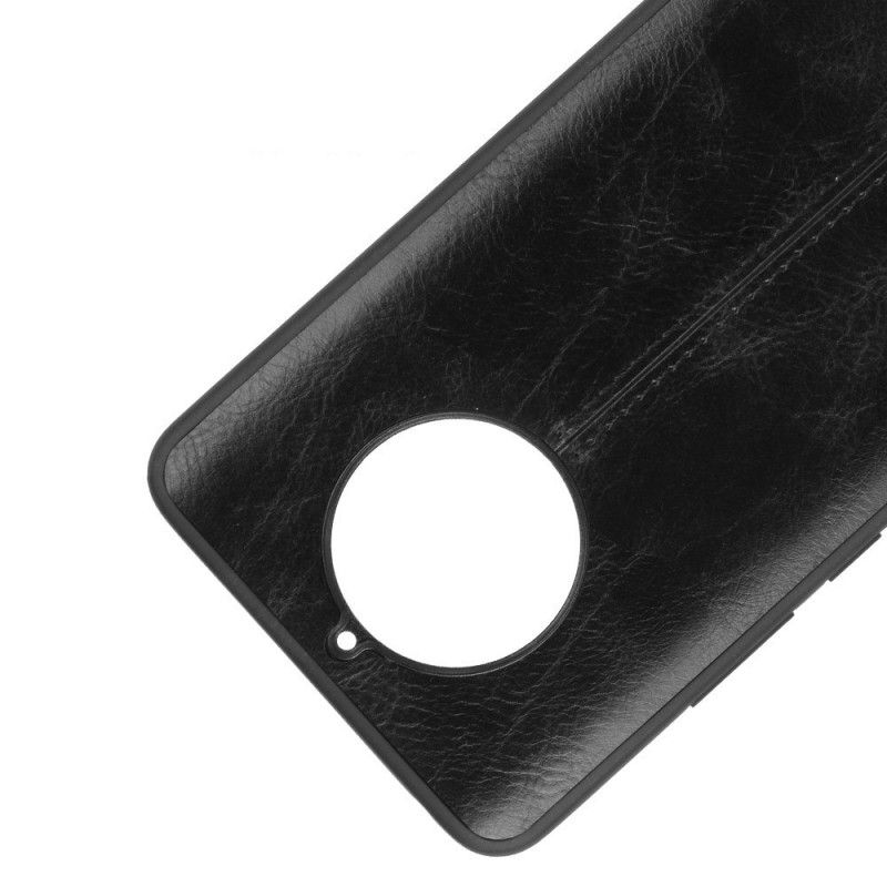 Etui Nokia 9 PureView Czerwony Czarny Efekt Szytej Skóry Etui Ochronne