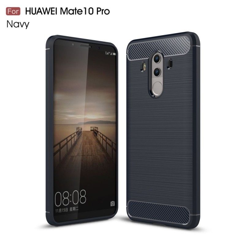 Etui Huawei Mate 10 Pro Czerwony Czarny Szczotkowane Włókno Węglowe Etui Ochronne