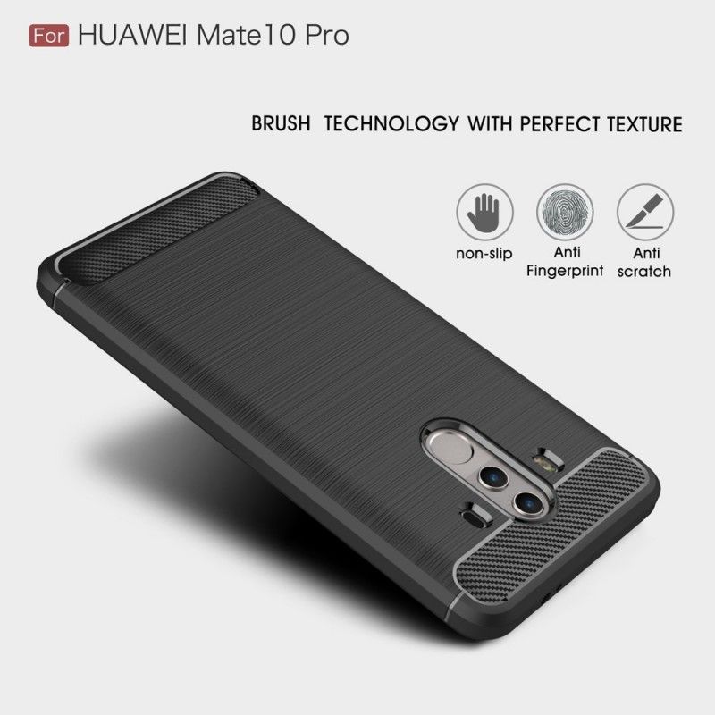 Etui Huawei Mate 10 Pro Czerwony Czarny Szczotkowane Włókno Węglowe Etui Ochronne